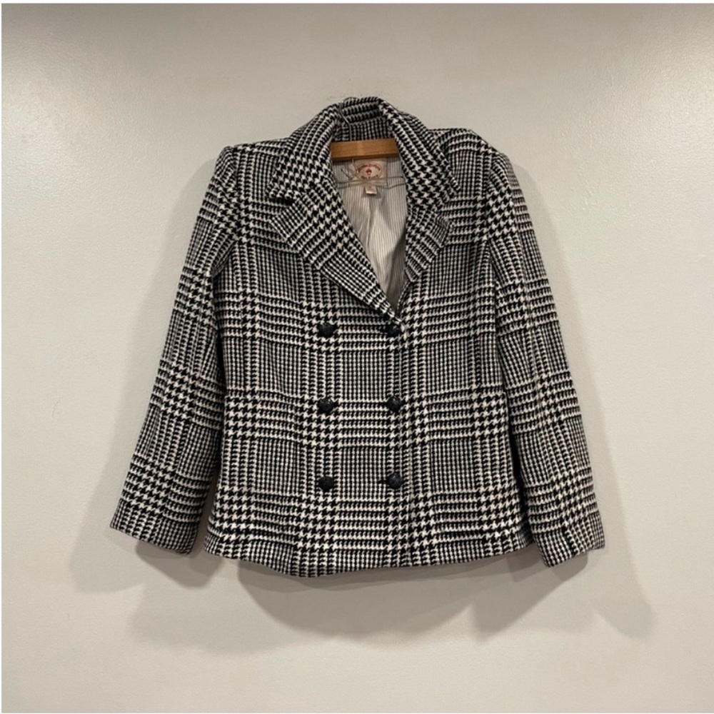Brooks Brothers Red Fleece Houndstooth Peacoat 10